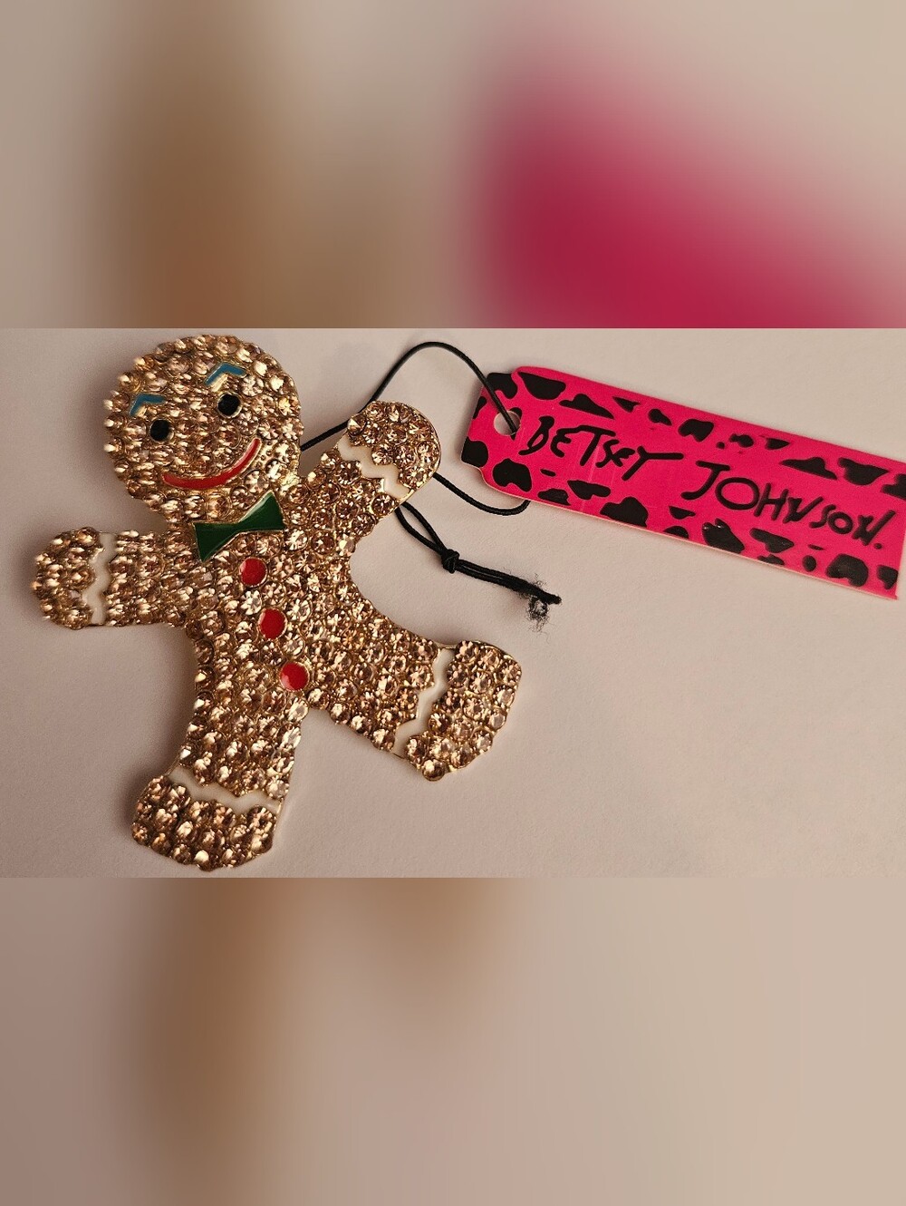 Betsey Johnson Crystal Gingerbread Brooch